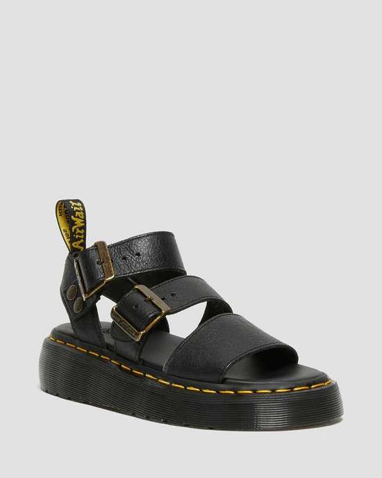 Sandalias Plataforma Dr. Martens Gryphon Quad Mujer Negros MX-18456